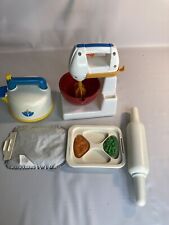 Vintage Fisher Price Fun With Food Play Kitchen Tea Kettle Mixer Tv Dinner