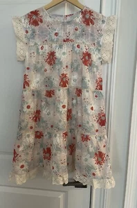 JOY JOY RUFFLE TRIMMED TIERED DRESS women’s size S/M floral - Picture 1 of 7
