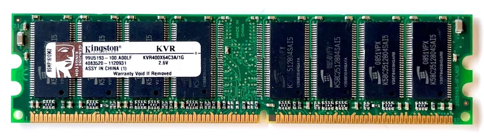 Memoria Ram KINGSTON KVR400X64C3A/1G 1GB PC3200 400MHz DDR-RAM - Imagen 1 de 1