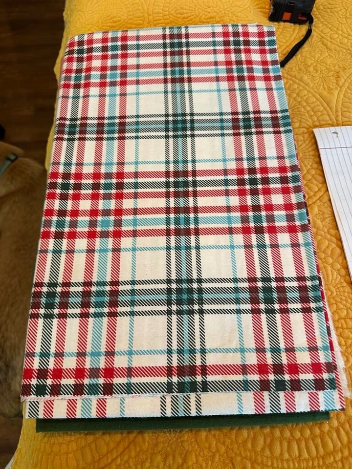 2 YDS UNCUT SUPER SNUGGLE FLANNEL FABRIC BLUE GREEN & RED PLAID ON WHITE JOANN - Image 1 of 1