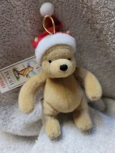 Classic Pooh With Santa Hat 4" Plush Dangle Ornament Gund