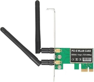 Dilwe PCIe WiFi Card 300Mbps Dual Band with 2x6dB High Gain Antenna Desktop Com - Picture 1 of 5