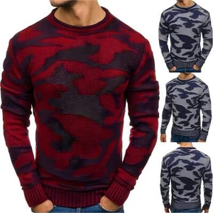 Loose Round Neck Pullover Sweater with Contrast Color Design for Christmas Casua - Picture 1 of 13
