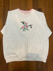 Vintage 90s S M Sweatshirt Hummingbirds Flowers Garden Made In USA VTG C4