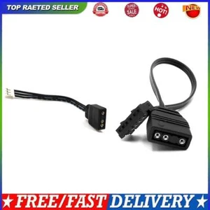 For Coolmoon Fan Controller Adapter Cable Small 4Pin/6Pin to 5V ARGB 3Pin Cord - Photo 1/10