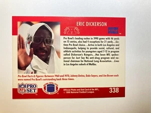 Eric Dickerson - 1990 Pro Set Pro Bowl Blank Front #338 SP - Picture 1 of 2