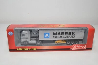 B8 1:87 SCHUCO 22033 MERCEDES-BENZ ACTROS CONTAINER MAERSK SEALAND TRUCK TRAILER - Immagine 1 di 4