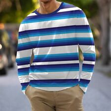 Men's Long Sleeve Striped T Shirts with Muscle Tops Perfect for Sports