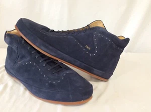 Retail $380 FreeMan PLAT Court Mid FTMITM MEN'S Leather SHOES SIZE 49 Navy F1 - Picture 1 of 12