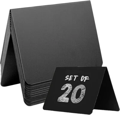 20x A-Shape Mini Blackboard Signs with 2 White Chalk Pens 10x7cm - Image 1 of 4