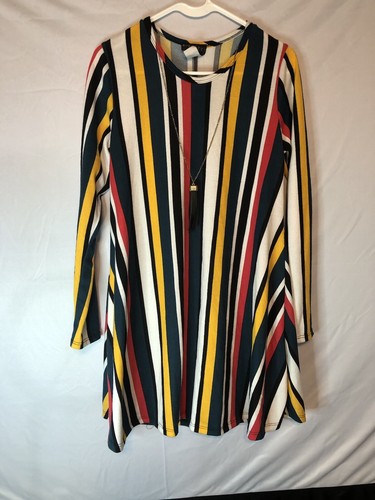 UNDERCOVER Abito da donna discreto con collana rimovibile a righe multicolore taglia media