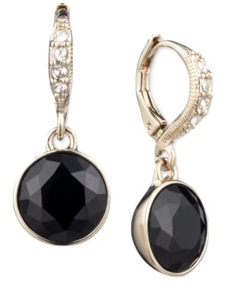 Brincos de gota Givenchy cristal preto 1" q173 $38 - Imagem 1 de 3