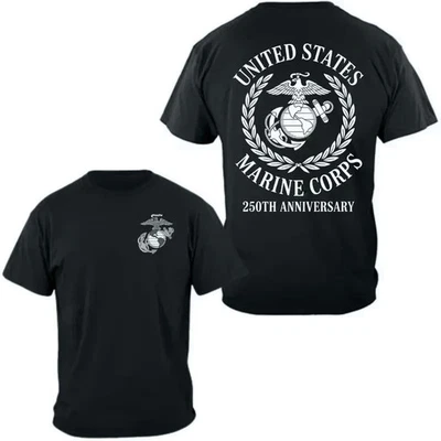 Camiseta USMC 250 Aniversario, Camiseta 2 Lados Cuerpo de Marines de los Estados Unidos Foto 1 de 4
