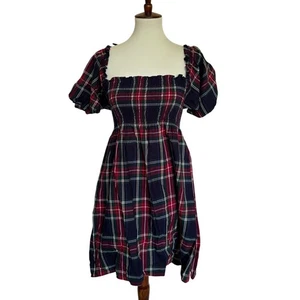 Hill House Athena Kleid in Rot Blau Grün Tartan Größe XS - Bild 1 von 3