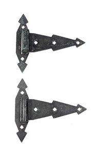 Set of Vintage Art Deco Style Metal T-Hinge Door Hinges - Picture 1 of 6