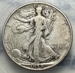 1938-D Walking Liberty Half Dollar Auswahl ss - Bild 1 von 4