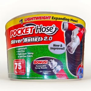 NUEVA Manguera de Bolsillo Silver Bullet 2.0 Manguera de Jardín Expandible, 75 Pies - Tela Sellada - Imagen 1 de 5