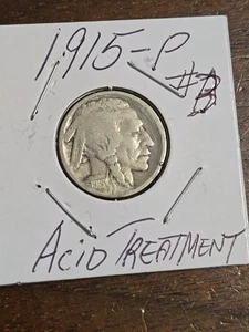 1915 P #3 Buffalo  Nickel Acid Treated - Picture 1 of 2