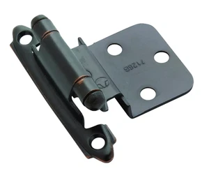 Amerock 3/8 Oil Rubbed Bronze Self-Closing Face Mount Inset Cabinet Hinges 10 Pk - Picture 1 of 4