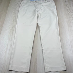 Peter Millar Herren elfenbeinfarben vorne flach Golf Performance gerade Chino Hose 38/32 - Bild 1 von 12