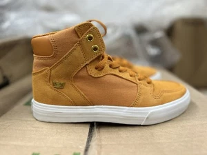 Supra Man Vaider Amber Gold-White Skateschuhe Leder High Top Sneaker - Bild 1 von 5