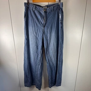 Pantalones informales Roxy azules de mezclilla de pierna ancha para mujer grandes cintura elástica - Imagen 1 de 8