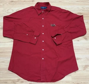 RALPH LAUREN CUSTOM FIT POLO PLAYERS EQUINE L/S COTTON BUTTON FRONT SHIRT Sz XL - Picture 1 of 7