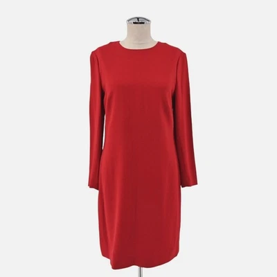 RALPH LAUREN Black Label Red Shift Dress Size 6 Long Sleeve Holiday Career Retro - Image 1 of 4