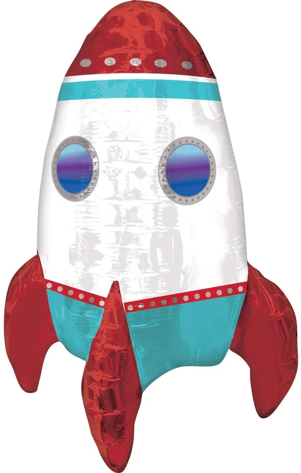 Lote de 2 Globos Llenos de Aire 21" Cohete Mylars Lámina Decoración Fiesta Espacial Foto 1 de 1