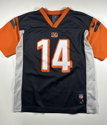 Футболка Cincinnati Bengals Andy Dalton No14 NFL черная оранжевая молодежная большая - Изображение 1 из 4