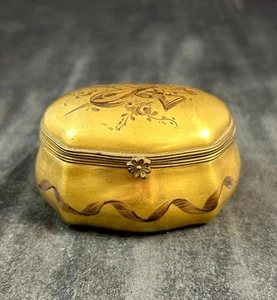 Caja de baratijas instrumentos dorados vintage Le Collec A París Francia Limoges Francia - Imagen 1 de 8