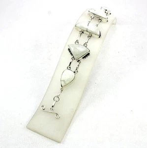 Bracelet Natural White Agate Gemstone Handmade Beaded Natural Gemstone Jewelry - Picture 1 of 4