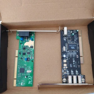 Retro PCI Expansion Card Lot – FireWire 1394 + 56K Modem + Box – Tested - Picture 1 of 9