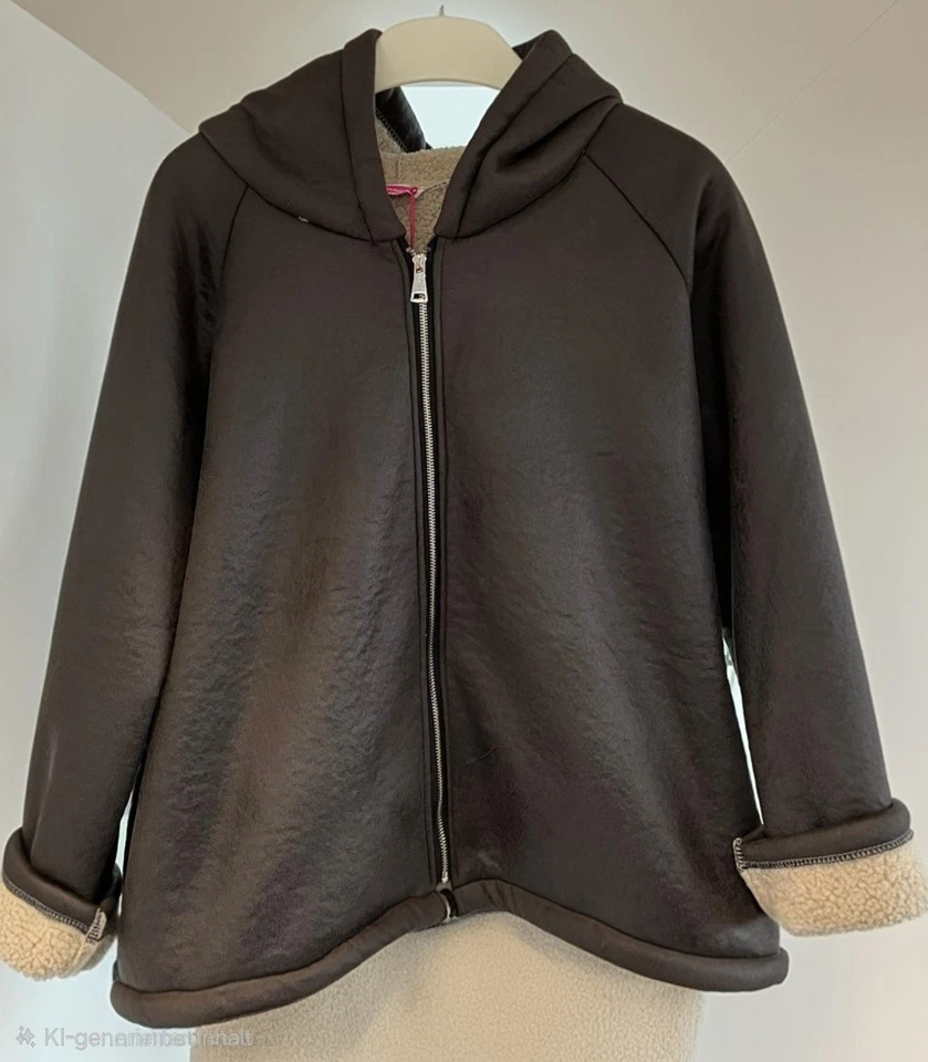 Hoodie Jacke Anthrazit mit Teddyfutter bis Gr. 44 - Bild 1 von 3