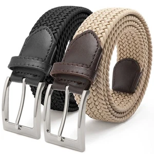 Golf Belts for Men Woven Stretch 1.3" Elastic Braided Cloth Belts for Jeans C... - Picture 1 of 6