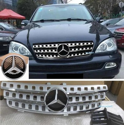 Parrilla para Mercedes Benz W164 ML320 ML350 2005 06 07 2008 parrilla con emblema Foto 1 de 4