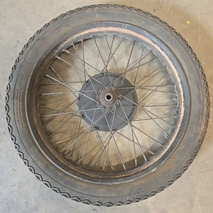 Antique Vintage Indian BSA Triumph Harley motorcycle Wheel Rim Hub Tire - Picture 1 of 7