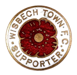 Vintage Old Wisbech Town Football Club Supporter Enamel Lapel Brooch Badge - Picture 1 of 2
