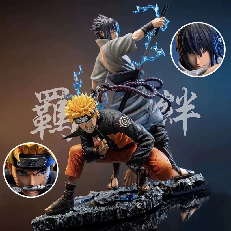Naruto - Naruto & Sasuke Action Figure 29 cm - Statua da Collezione PVC | NUOVO - Immagine 1 di 4