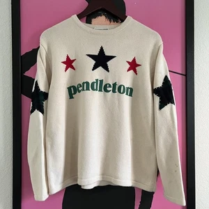 Pendleton Originals Damen Spell Out Stars Strickpullover Größe L Creme - Bild 1 von 8