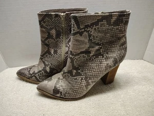 Carlos Santana "Lydia"  Womens Shoes SIZE 6.5M Faux Snakeskin Booties 3.25" Heel - Picture 1 of 13