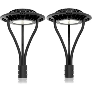 2Pack 80W Led Post Top Lights with Dusk to Dawn Sensor 11,200Lm DLC ETL Listed - Picture 1 of 13