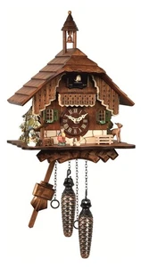 Quartz Cuckoo Clock Black forest house EN 429 Q NEW - Picture 1 of 1