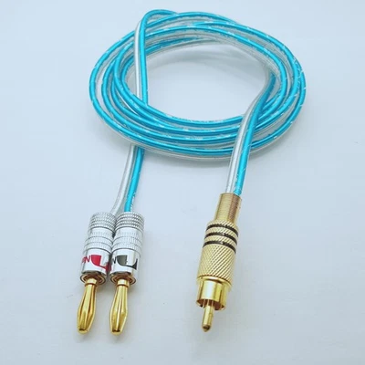 RCA Phono Male Plug to 4mm Banana Plug Audio Speaker amplifier cable 1~16FT - Image 1 of 2