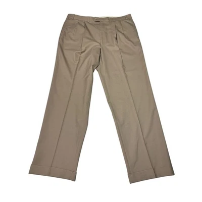 Pantalones de vestir de lana para hombre Lauren Ralph Lauren 36x32 tostados plisados con puños Foto 1 de 4