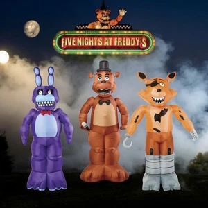 Confezione 3 oggetti di scena animati gonfiabili a grandezza naturale Halloween LED Five Nights at Freddy - Foto 1 di 11