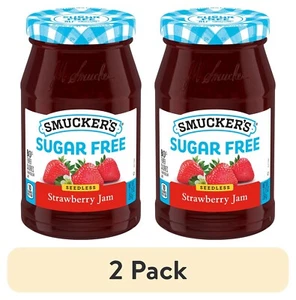 (2 pack) Smucker's Sugar Free Seedless Strawberry Jam with Splenda Brand Sweeten - Picture 1 of 7