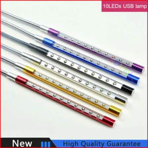 10 LED USB Keyboard Night Light Flexible Lamp For Reading Notebook PC Laptop 1* - Afbeelding 1 van 13