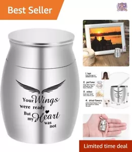 Mini Keepsake Urns for Human Ashes - Elegant Stainless Steel Memorial, 1.57 Inch - Picture 1 of 9