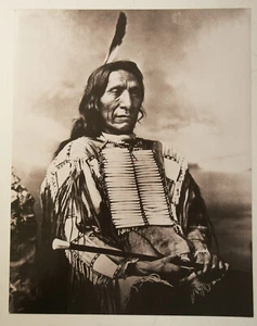 Red Cloud Real American Indian Photograph (N5R) Chief con placa de pecho (JSF6) 11x14 - Imagen 1 de 7